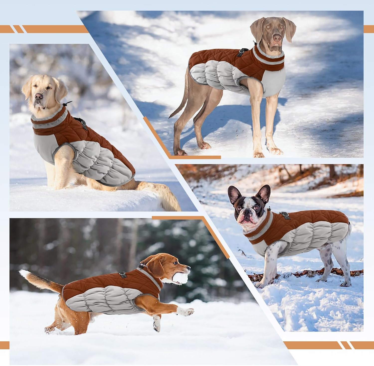 OUOBOB - Waterproof Dog Coat w/Harness - Brown - Petservo