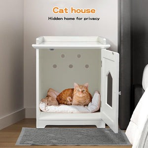 Buy PaWz Indoor Wooden Cat Litter Box with Mat Enclosure at Pet Servo