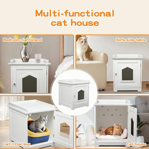 Buy PaWz Indoor Wooden Cat Litter Box with Mat Enclosure at Pet Servo