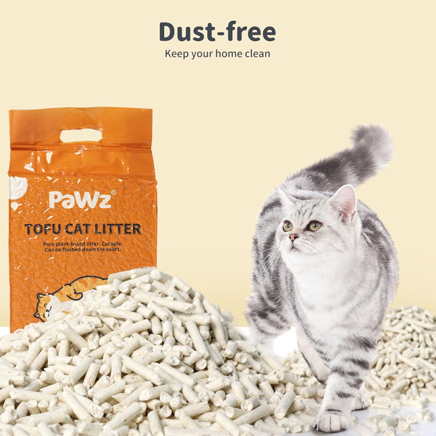 PaWz - Natural Original Tofu Cat Litter Clumping, Flushable, Ultra Absorbent and Fast Drying at Pet Servo