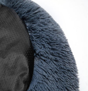 PaWz - Anti-Anxiety Soft Fuzzy Comfy Machine Washable Dog Bed in Faux Fur, Dark Grey at Pet Servo