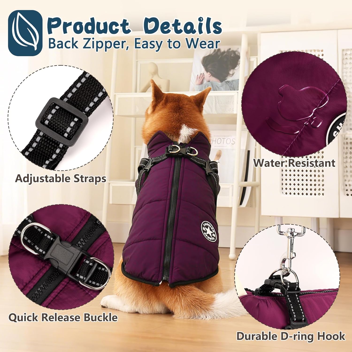 Fiohiros Warm Water-Resistant Dog Jacket Small - Petservo