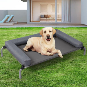 PaWz Elevated Dog Cat Bed Trampoline Hammock Raised Heavy Duty (Grey) at Pet Servo