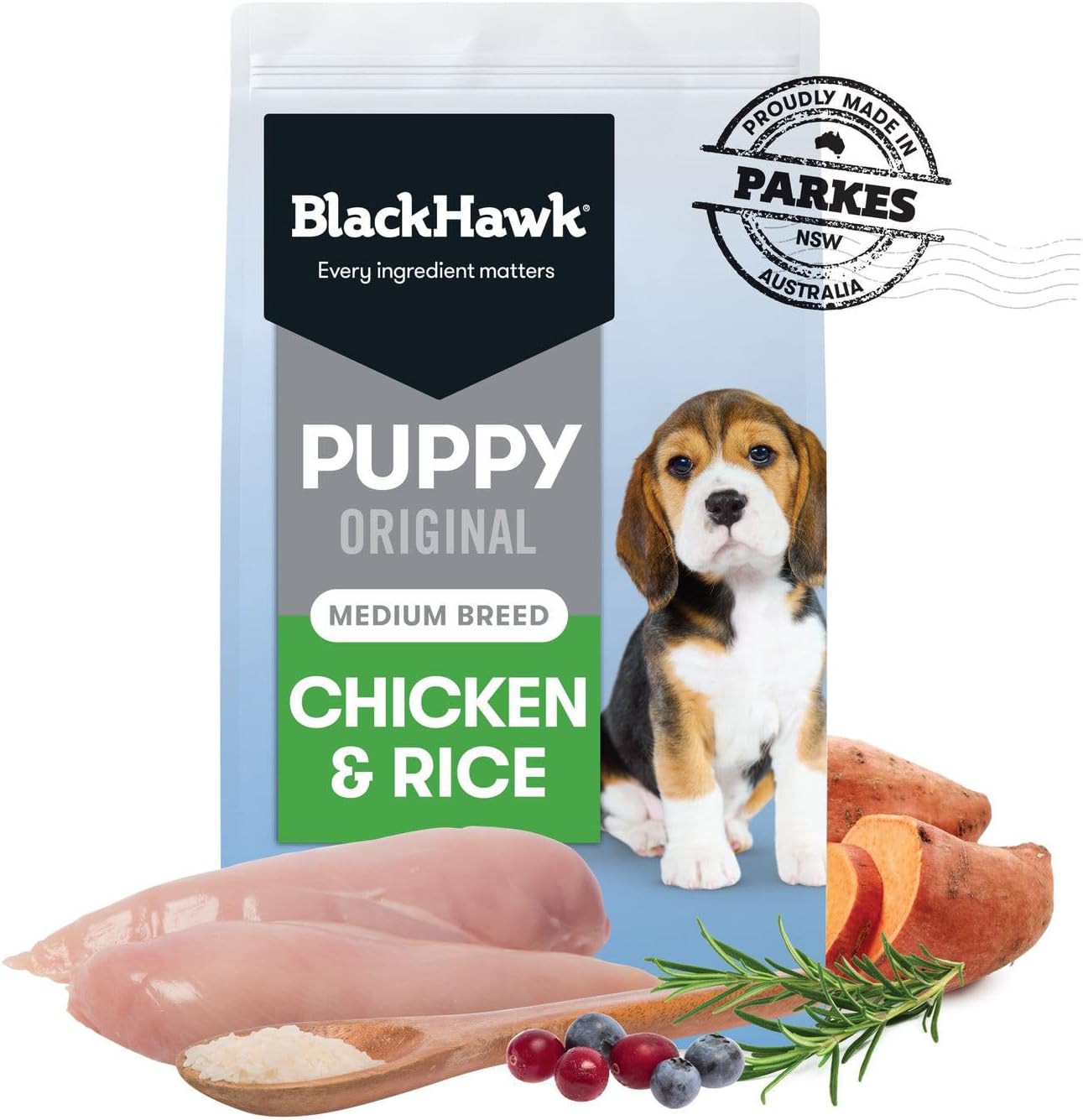 Black Hawk - Medium Breed Puppy Chicken And Rice Dry Dog Food 3kg