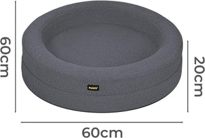 Pawz Orthopedic Donut Dog Bed with Memory Foam & Removable Cover for Medium Dogs (Dark Grey) at Pet Servo
