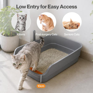 PaWz - Open Cat Litter Box with Scoop High Sided Kitty Litter Tray at Pet Servo