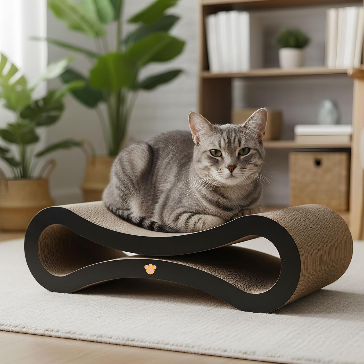 Pawz Scratcher Lounging Calming Bed for Indoor Large Cats with Organic Catnip at Pet Servo