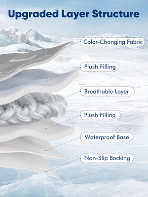 Diagram of an upgraded layer structure with labeled components against a snowy mountain background at Pet Servo