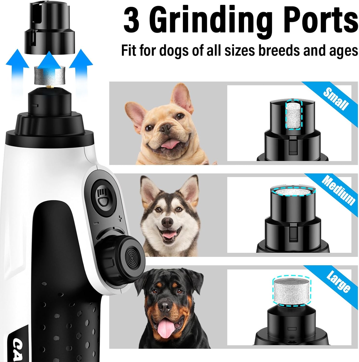 Buy Casfuy 6-Speed Pet Nail Grinder with 2 LED Lights at Pet Servo