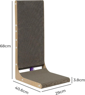 Cat climbing shelf with dimensions labeled on a white background at Pet Servo