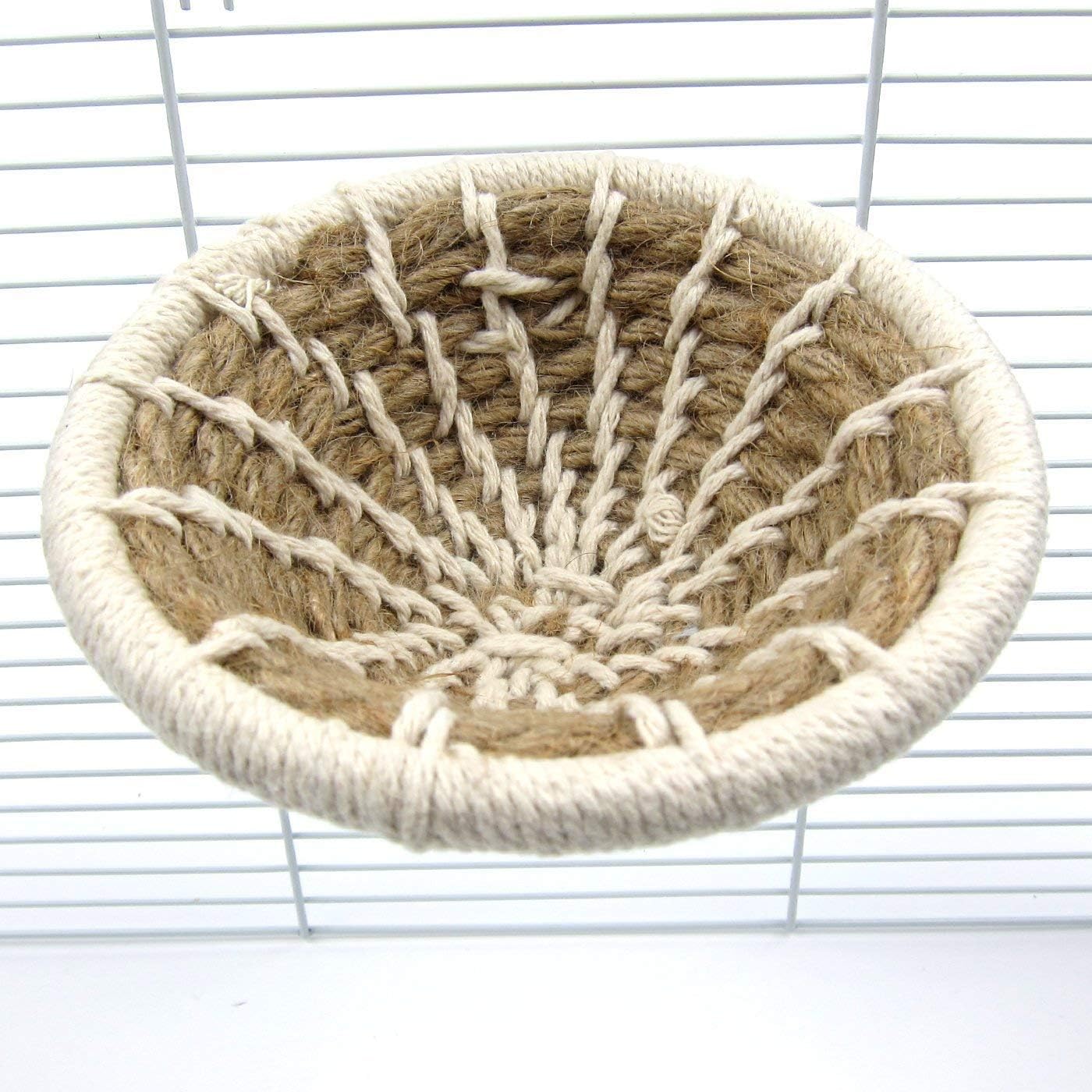 Woven bowl made of natural fibers on a white background at Pet Servo