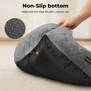 Gray and black cleaning tool with non-slip bottom feature on a light background at Pet Servo