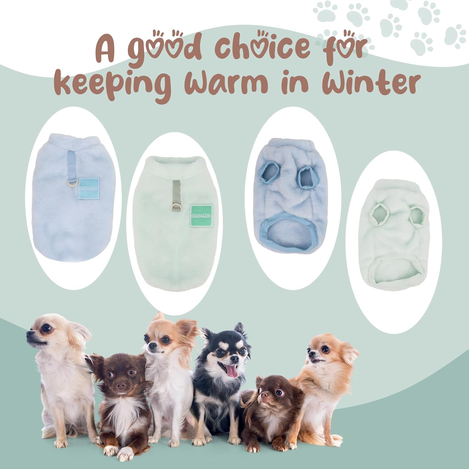 Viiotu - 2-Pack Fleece Dog Jumpers, Medium Size - Petservo