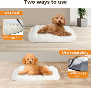 Pawz - Orthopedic Dog Bed with Egg Foam Support with Waterproof Lining (White) at Pet Servo