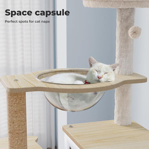 Pawz 120cm Wood Cat Tower with Sisal Scratching Posts and Ramp for Indoor Cats at Pet Servo