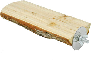 Wooden shelf bracket with metal fastener on a white background at Pet Servo