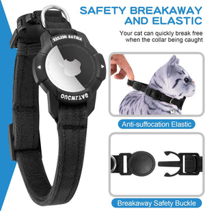 Cat collar with safety breakaway feature on a blue background at Pet Servo