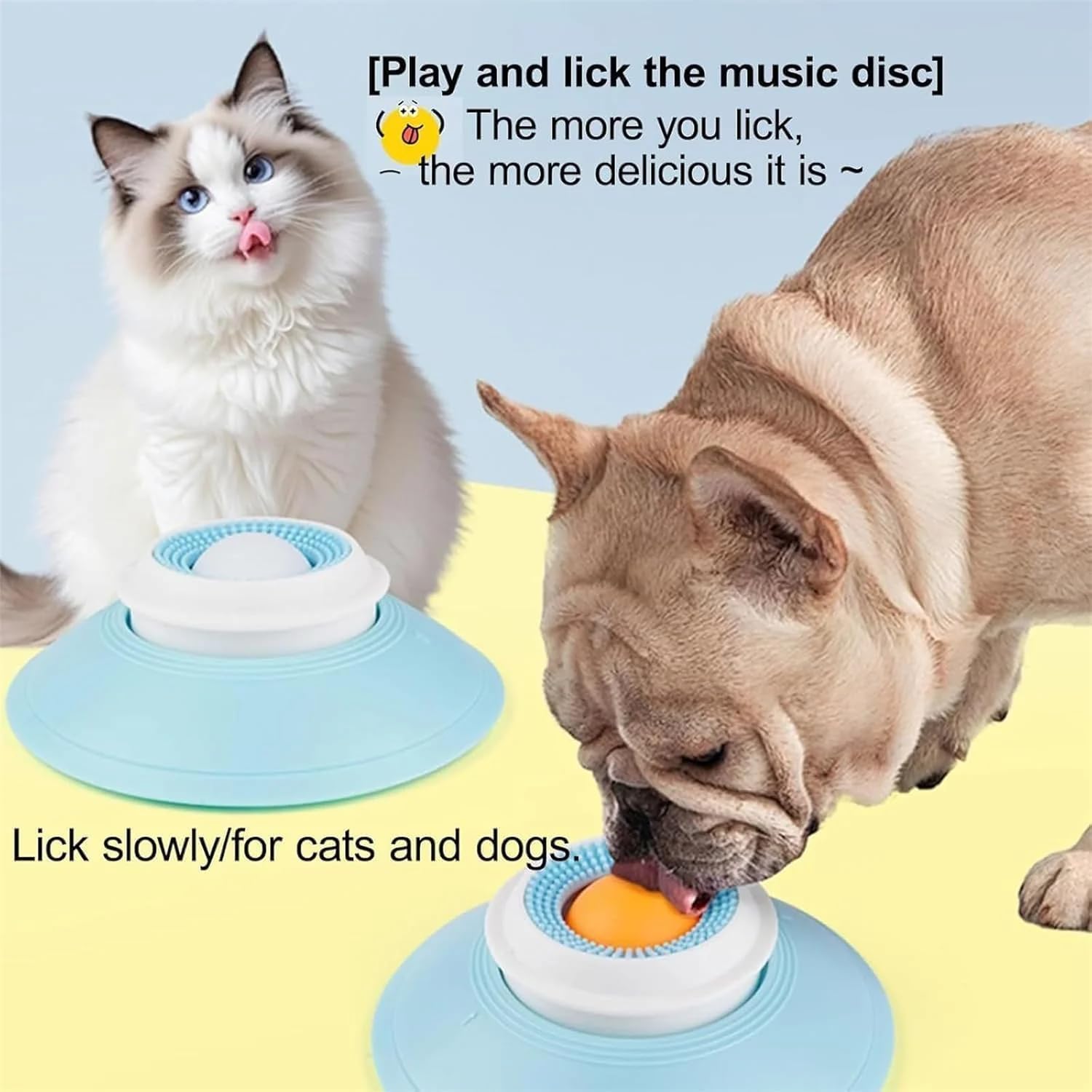 Pet toy with a cat and dog interacting with it on a colorful background at Pet Servo