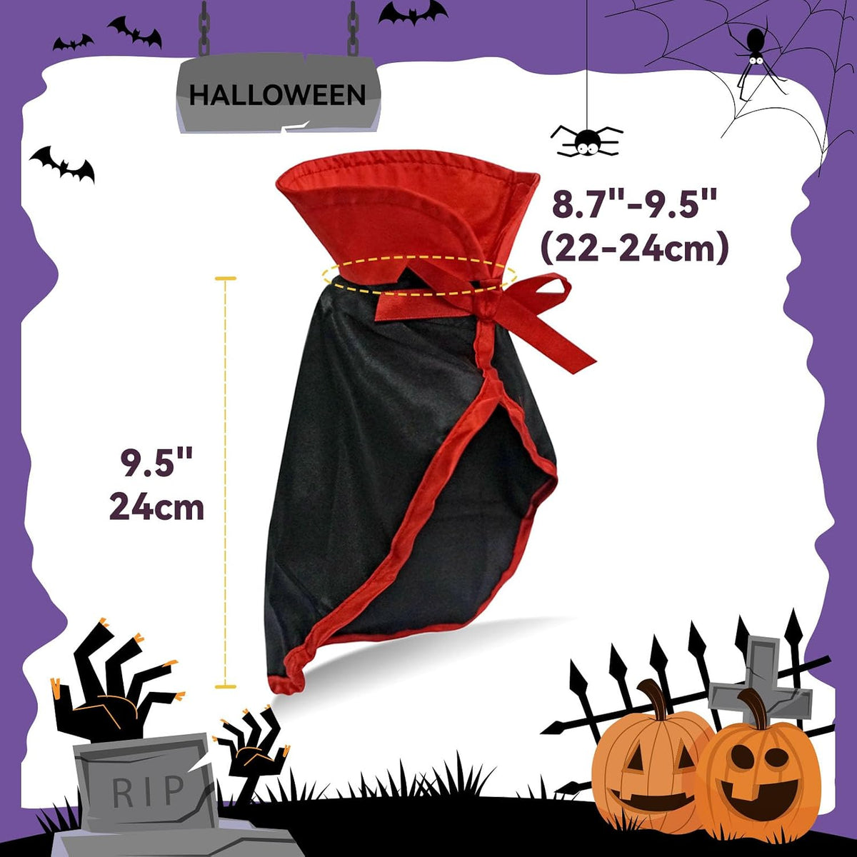 NAMSAN - Pet Vampire Halloween Costume for Holiday Party at Pet Servo