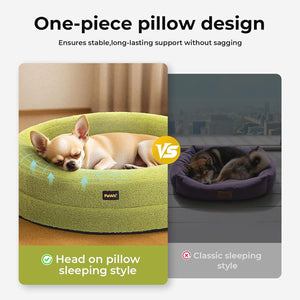 Pawz Orthopedic Donut Dog Bed with Memory Foam & Removable Cover for Medium Dogs (Green) at Pet Servo