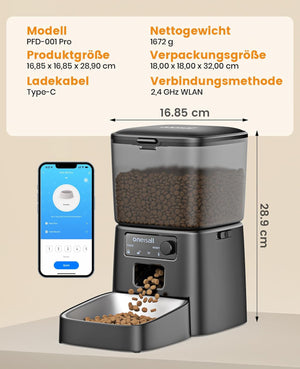 Buy oneisall - 3.5L Automatic Cat Feeder (Black) at Pet Servo