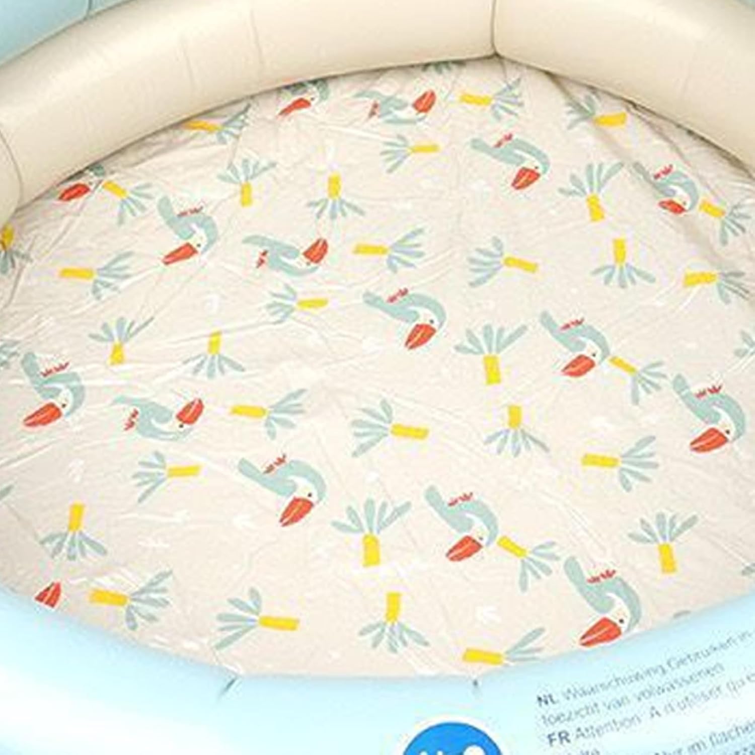 Patterned fabric with colorful bird design on a light background at Pet Servo