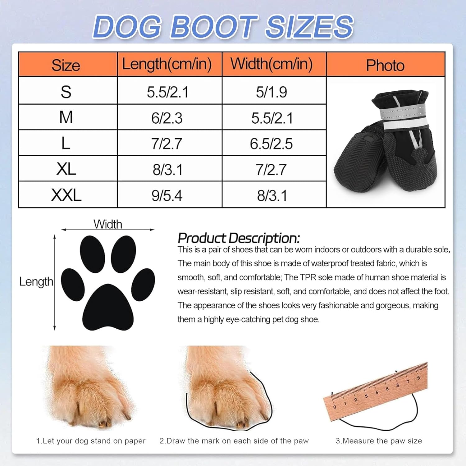 Hapurs - Waterproof Reflective Dog Boots – Black - Petservo