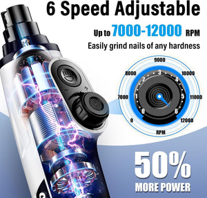 Buy Casfuy 6-Speed Pet Nail Grinder with 2 LED Lights at Pet Servo