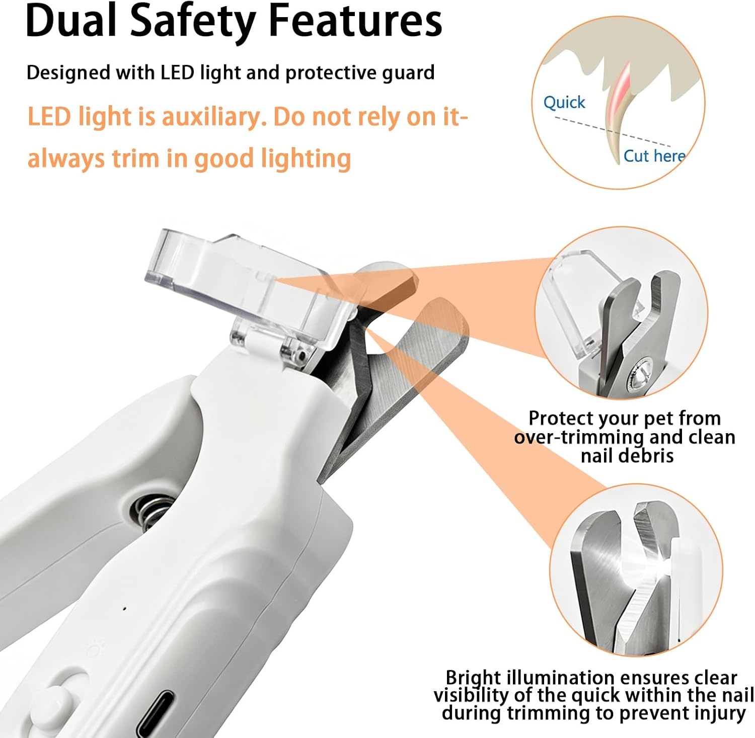 Buy FLYLOVE 2-in-1 Pet Nail Clipper & Grinder LED at Pet Servo