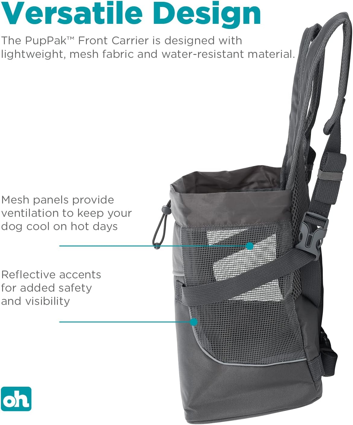 Outward Hound - PupPak Dog Front Carrier (Grey) at Pet Servo