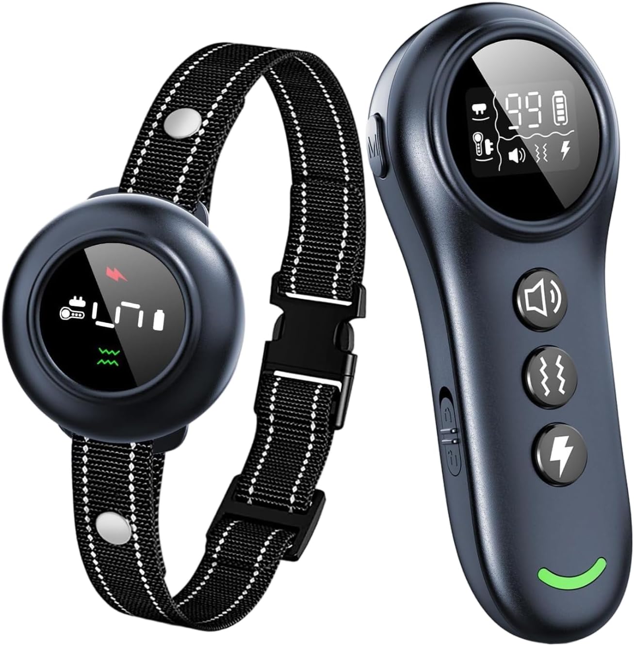 Pet training collar with remote control on a white background at Pet Servo