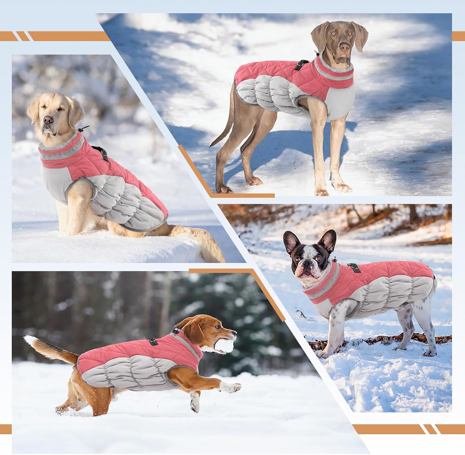OUOBOB - Warm Waterproof Dog Coat - Berry Pink - Petservo