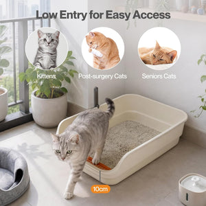 PaWz - Open Cat Litter Box with Scoop High Sided Kitty Litter Tray at Pet Servo