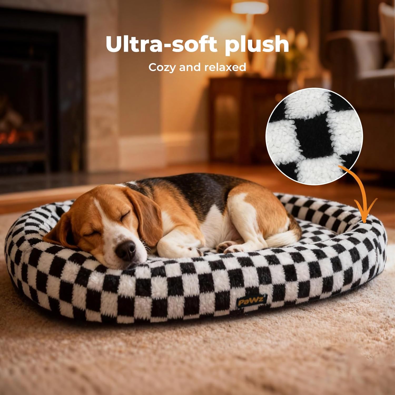 PaWz - Orthopedic Soft Calming Rectangle Pet Sofa Bed with Raised Edges at Pet Servo