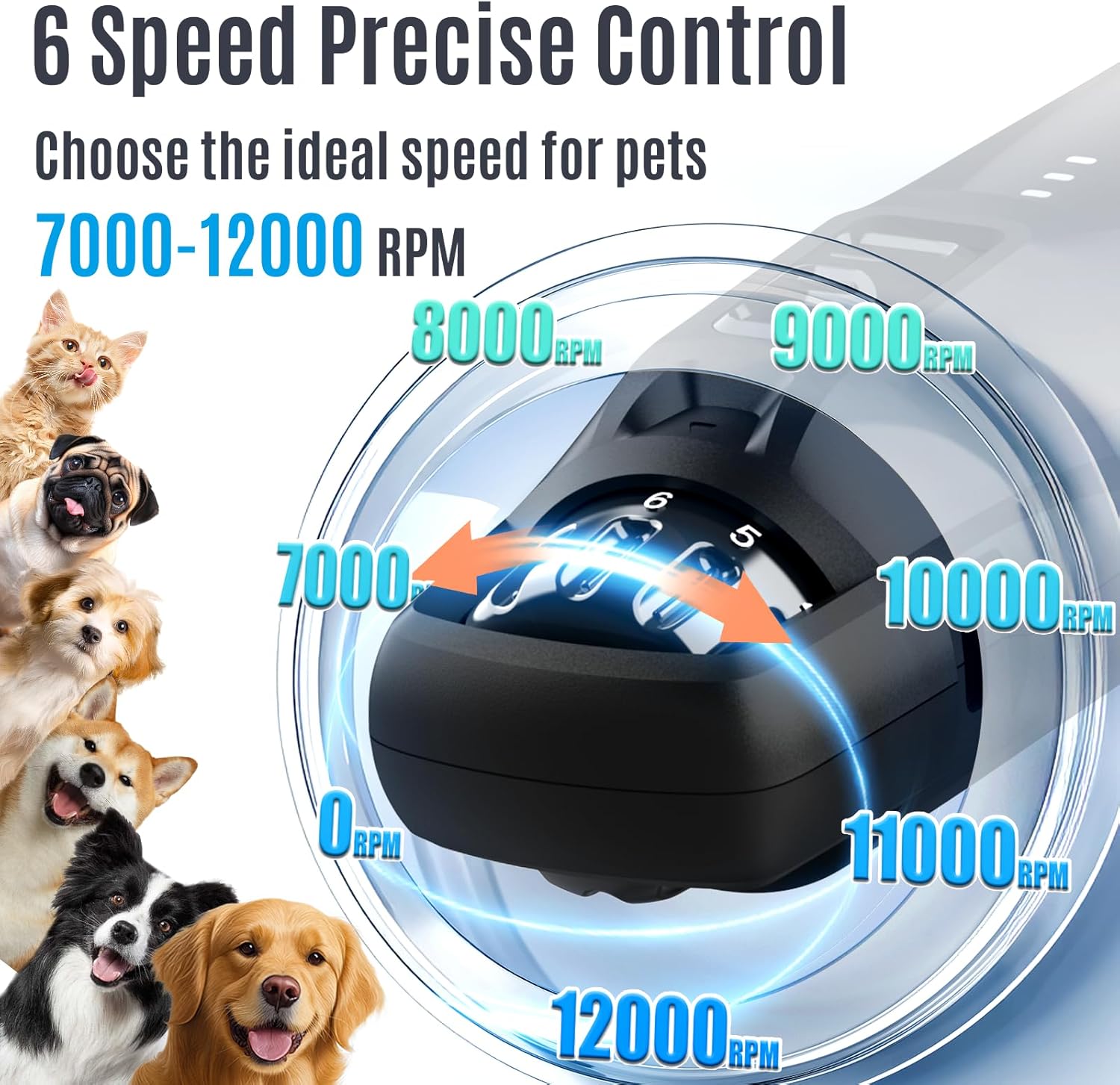 Buy Casfuy 6-Speed Pet Nail Grinder with 7h Running Time at Pet Servo