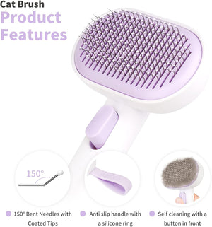 Cat brush with features highlighted on a white background at Pet Servo