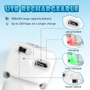 USB rechargeable device with charging indicators on a blue background at Pet Servo