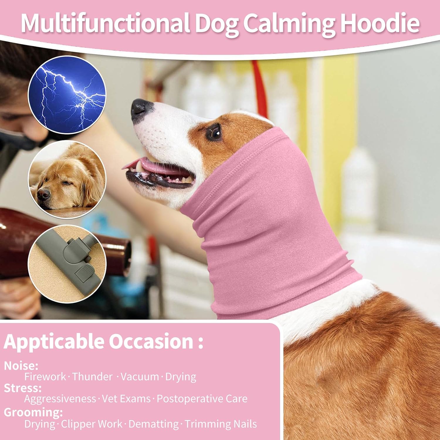 Nanaki - Calming Dog Headband Ear Wrap, Size M - Petservo