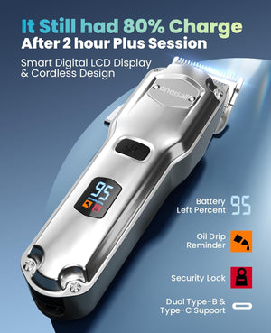 Hair trimmer with digital display on a blue background at Pet Servo