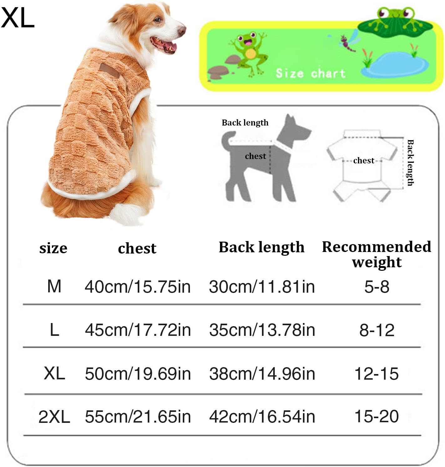 Generic - Brown Plush Dog Winter Coat for Cold Days - Petservo