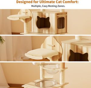 Cat tree with multiple resting zones designed for comfort at Pet Servo