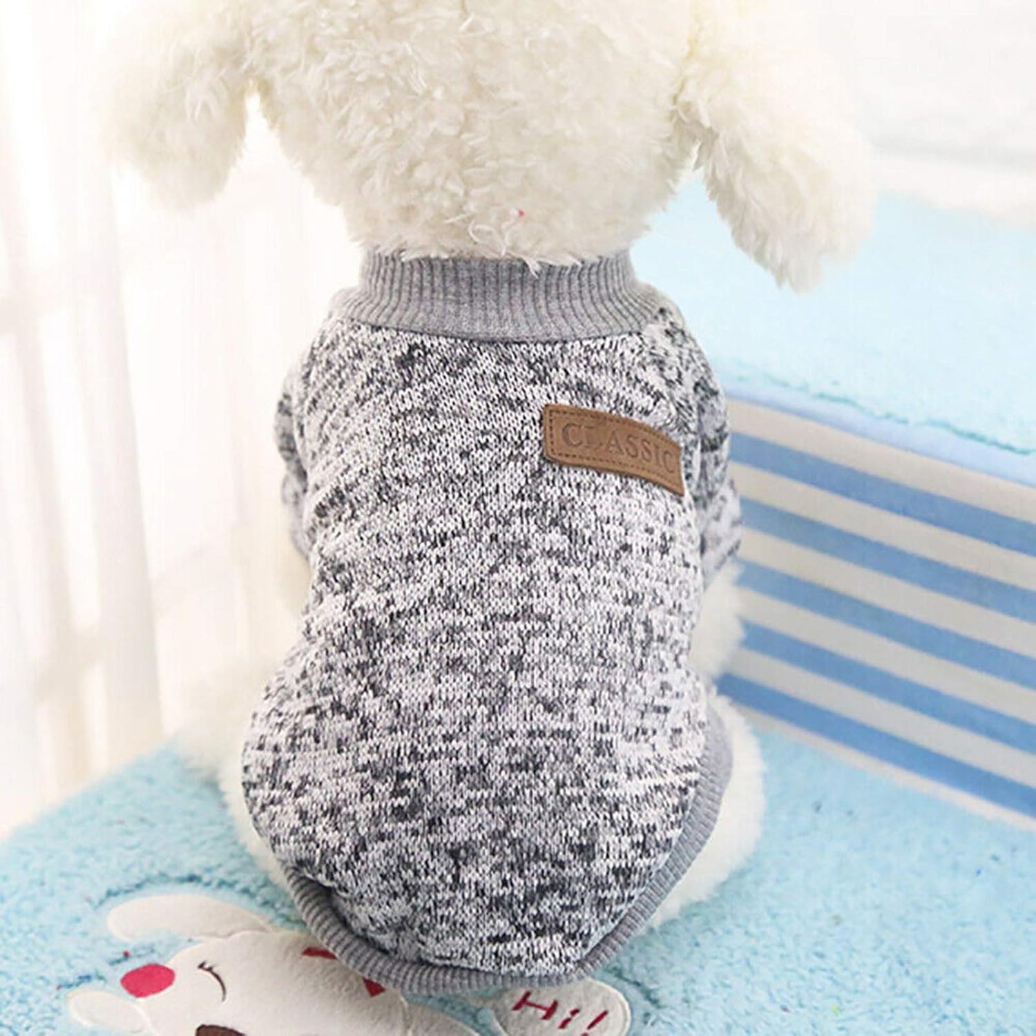  Cozy Grey Dog Sweater for Small Puppies - 35CM - Petservo