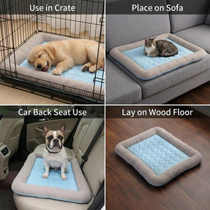 Pbed - Self Cooling Ice Silk Bed Mat for Small, Medium, & Large Pets, Blue at Pet Servo