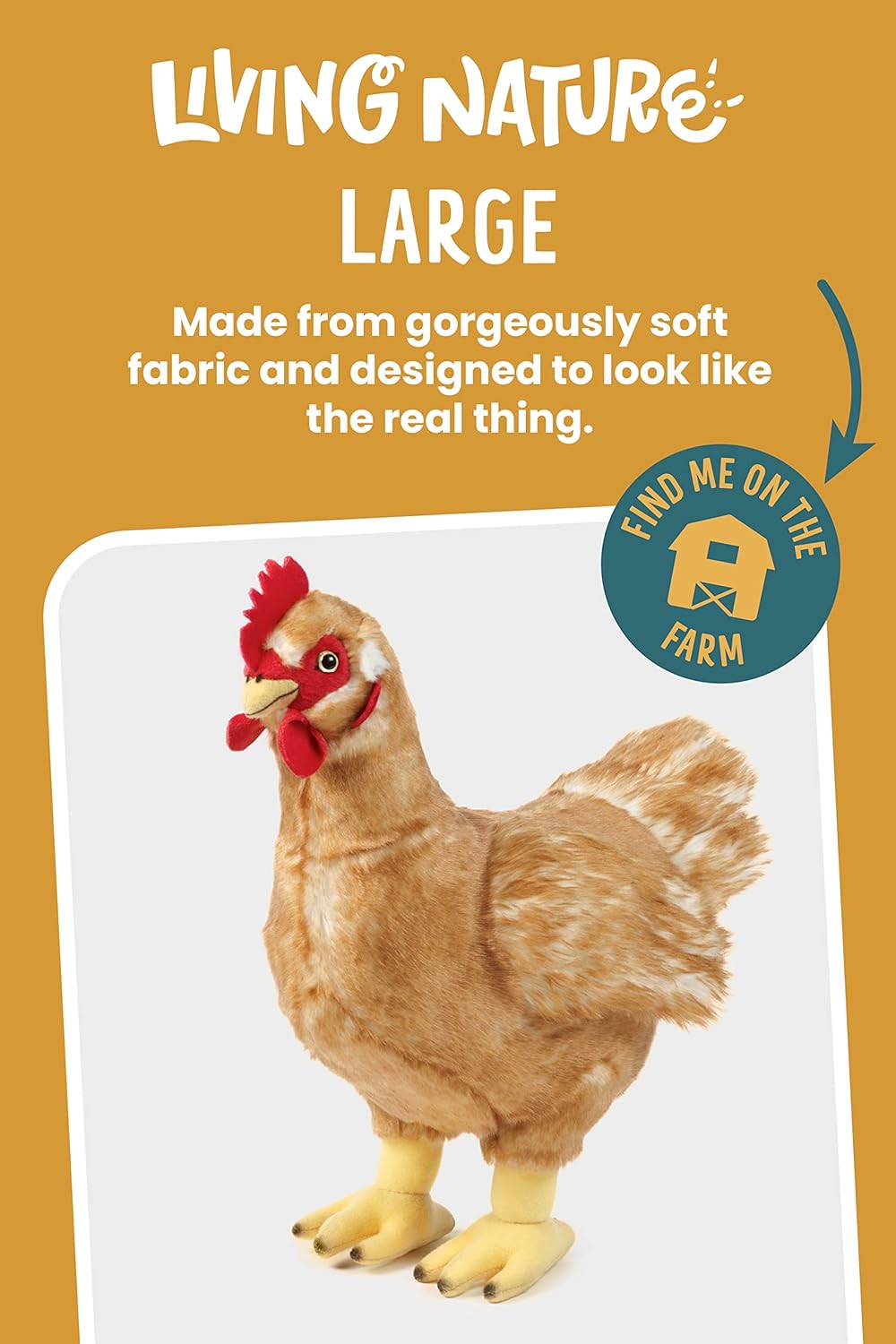 Realistic Homeless Chicken Living Nature 35cm Hen Chicken - Realistic Soft Farm Animal Toy ...