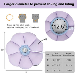 Measurement chart for a cat collar with size guide and measurements at Pet Servo