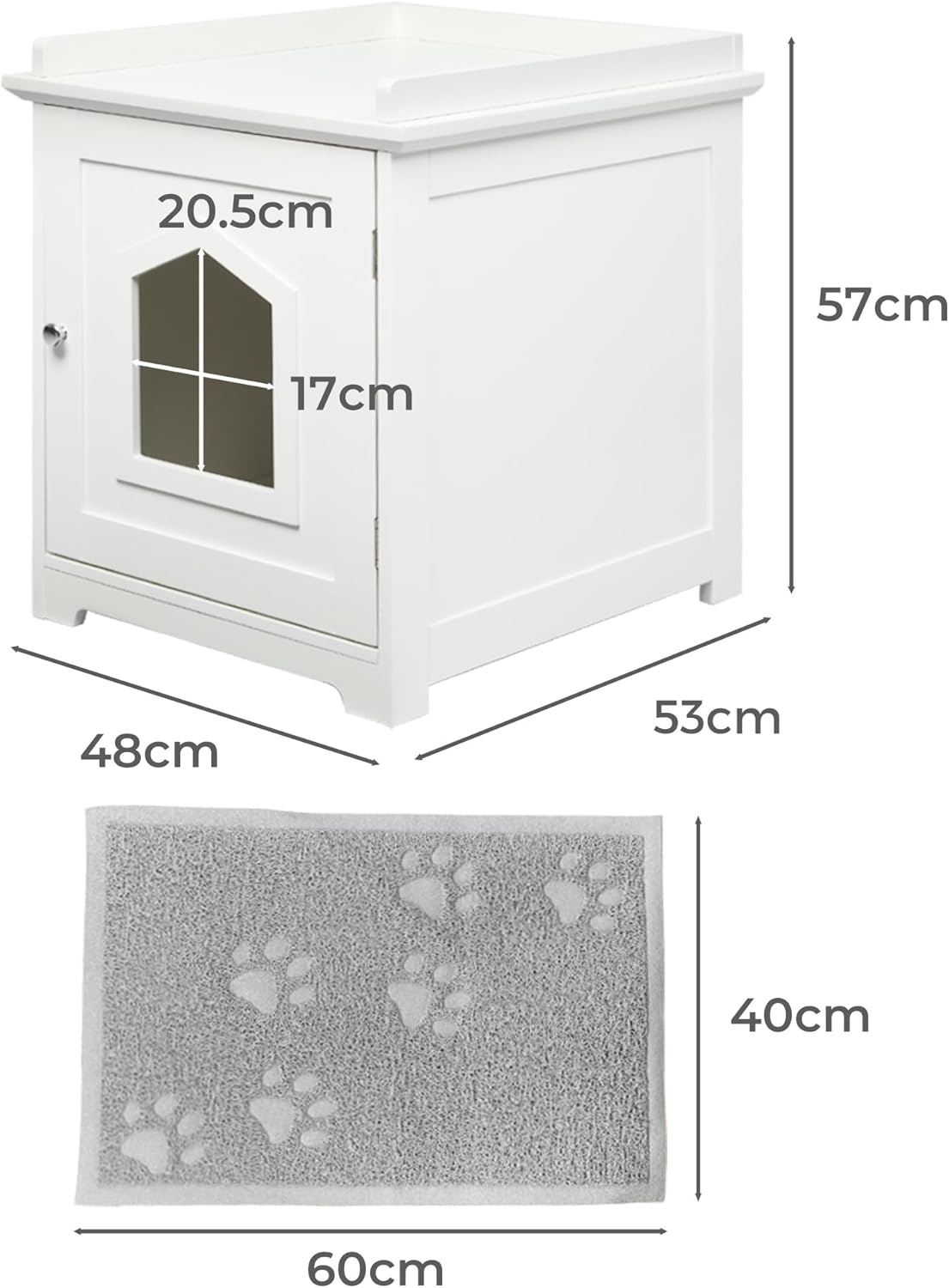 Buy PaWz Indoor Wooden Cat Litter Box with Mat Enclosure at Pet Servo