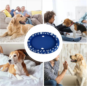 Collage of dogs in various settings with a blue pet cooling pad in the center at Pet Servo