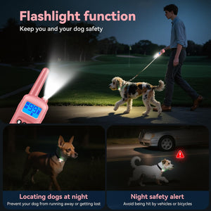 Dog flashlight with safety features for night walking and locating dogs