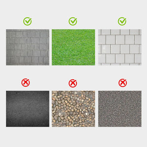 Comparison of different materials with green checkmarks and red crosses on a white background at Pet Servo