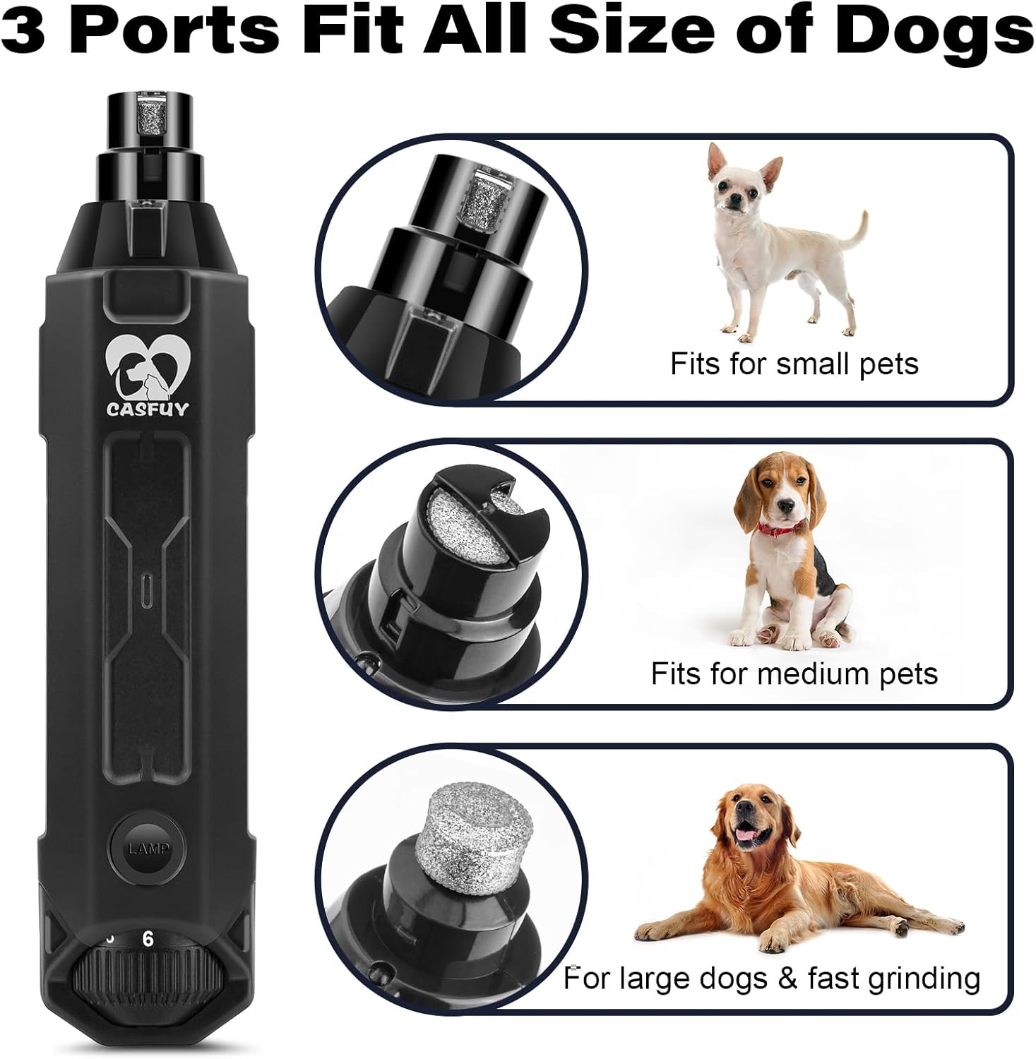 Buy Casfuy Newest Enhanced Pet Nail Grinder at Pet Servo